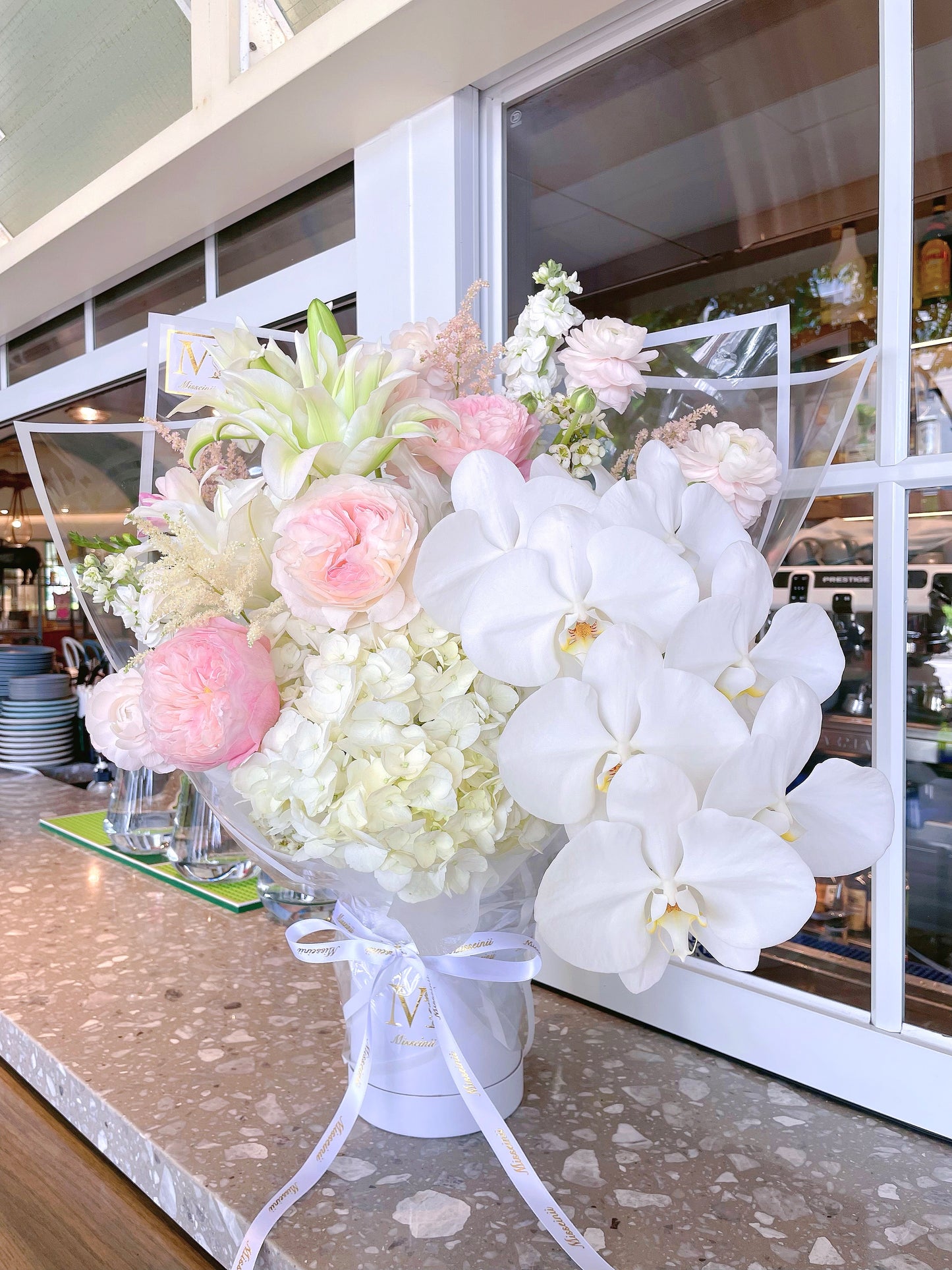 Katherine - White Pure Elegant Orchid Hydrangea David Austin Bouquet