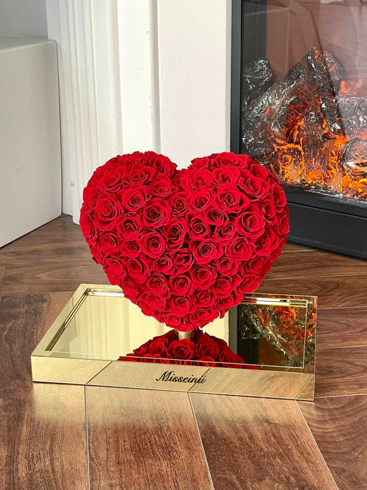 3D Heart Shaped Preserved Rose