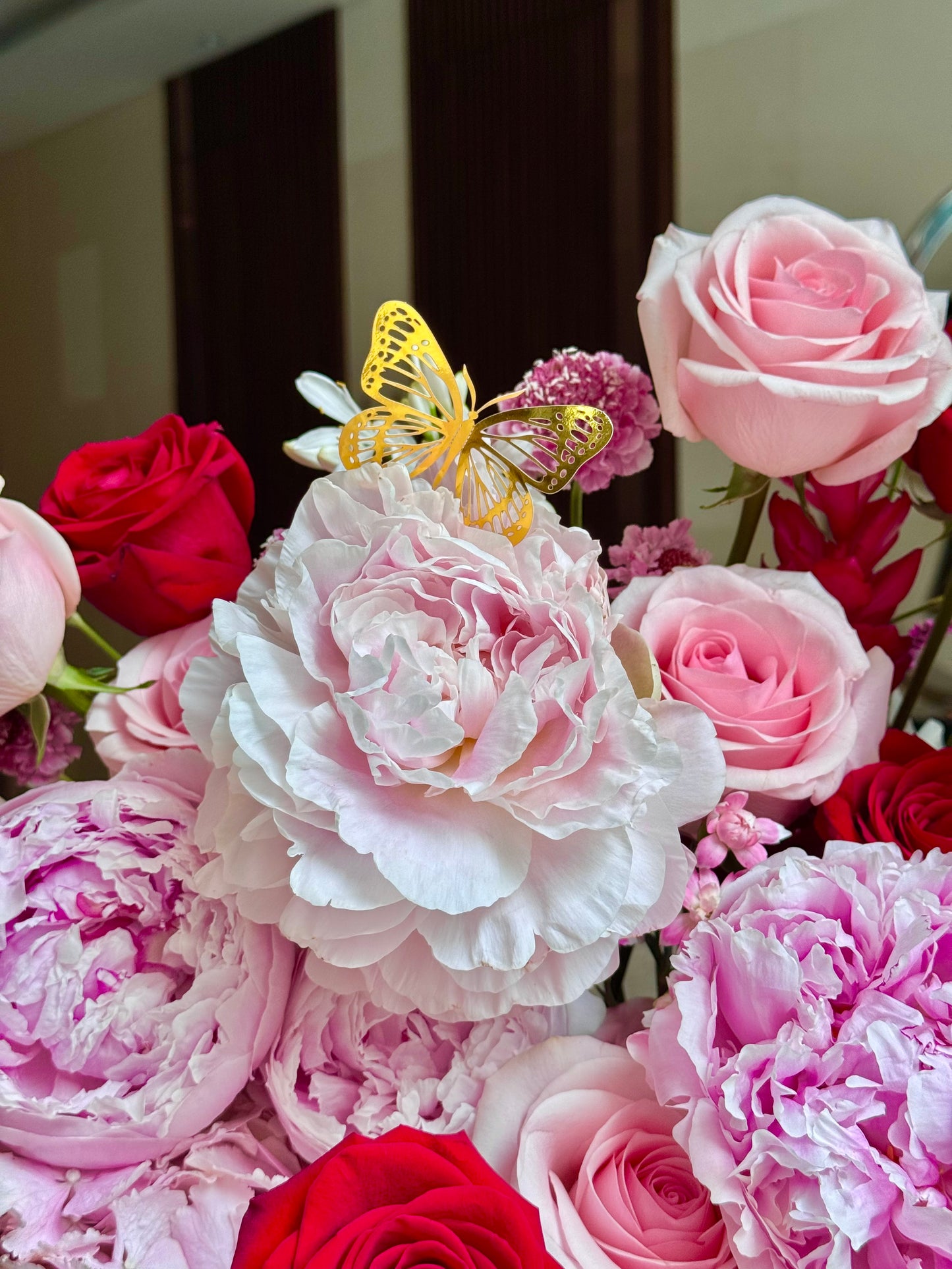 Rosemary- Pink & Red Dutch Peony & Ecuadorian Rose