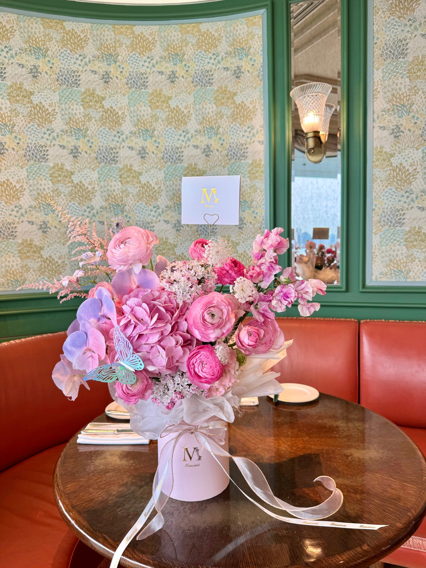 Twilight Shine - Unicorn Pink Orchid, Hydrangea, Ranunculus, Sweet Pea