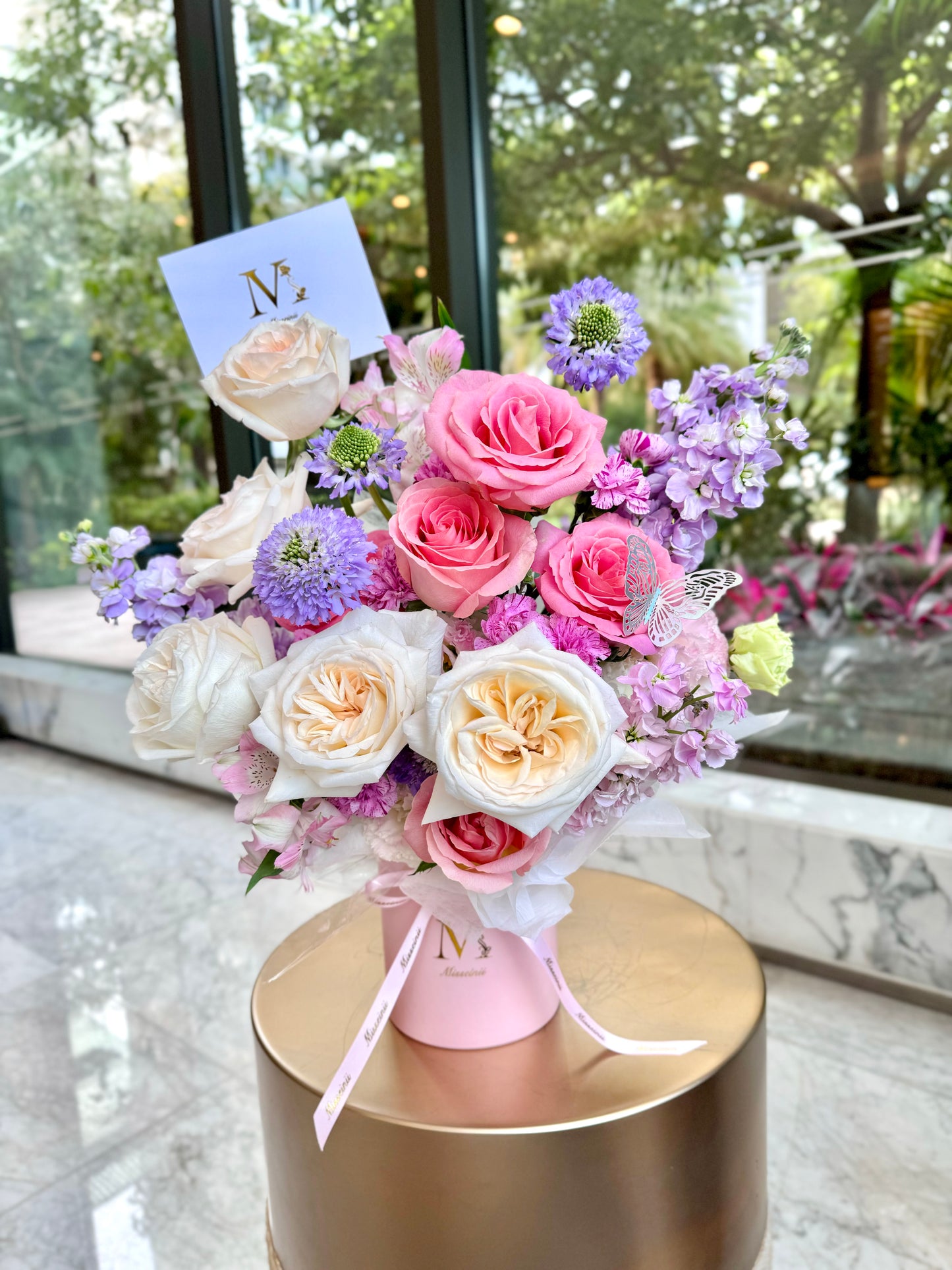 Roxanne - White & Pink Ecuadorian Roses