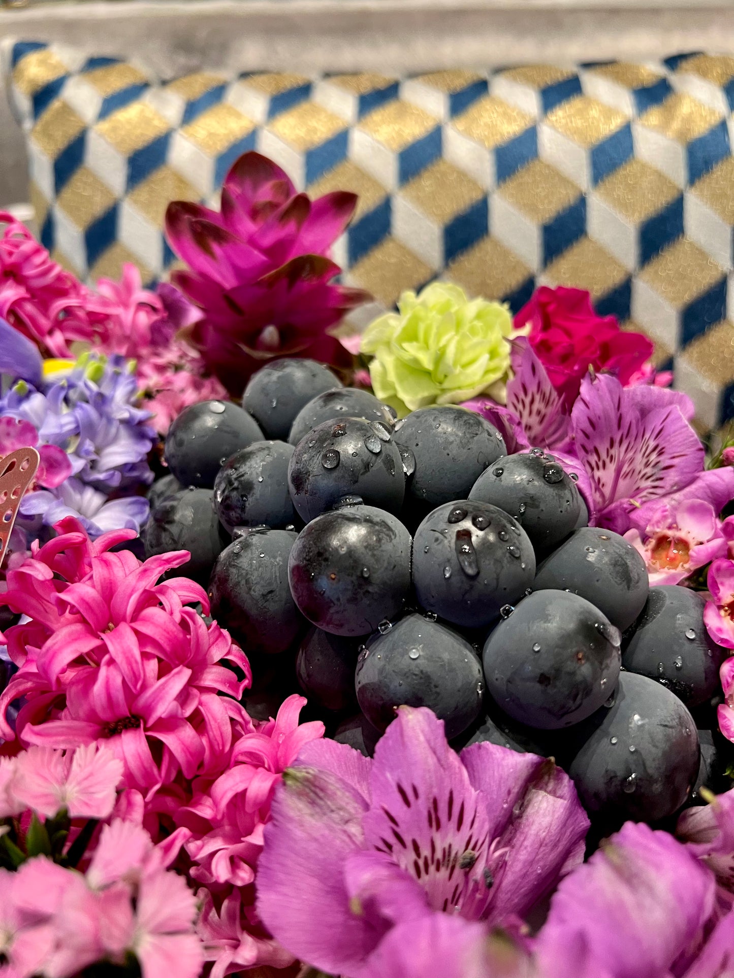 Premium Purple Flowers & Fruit Box