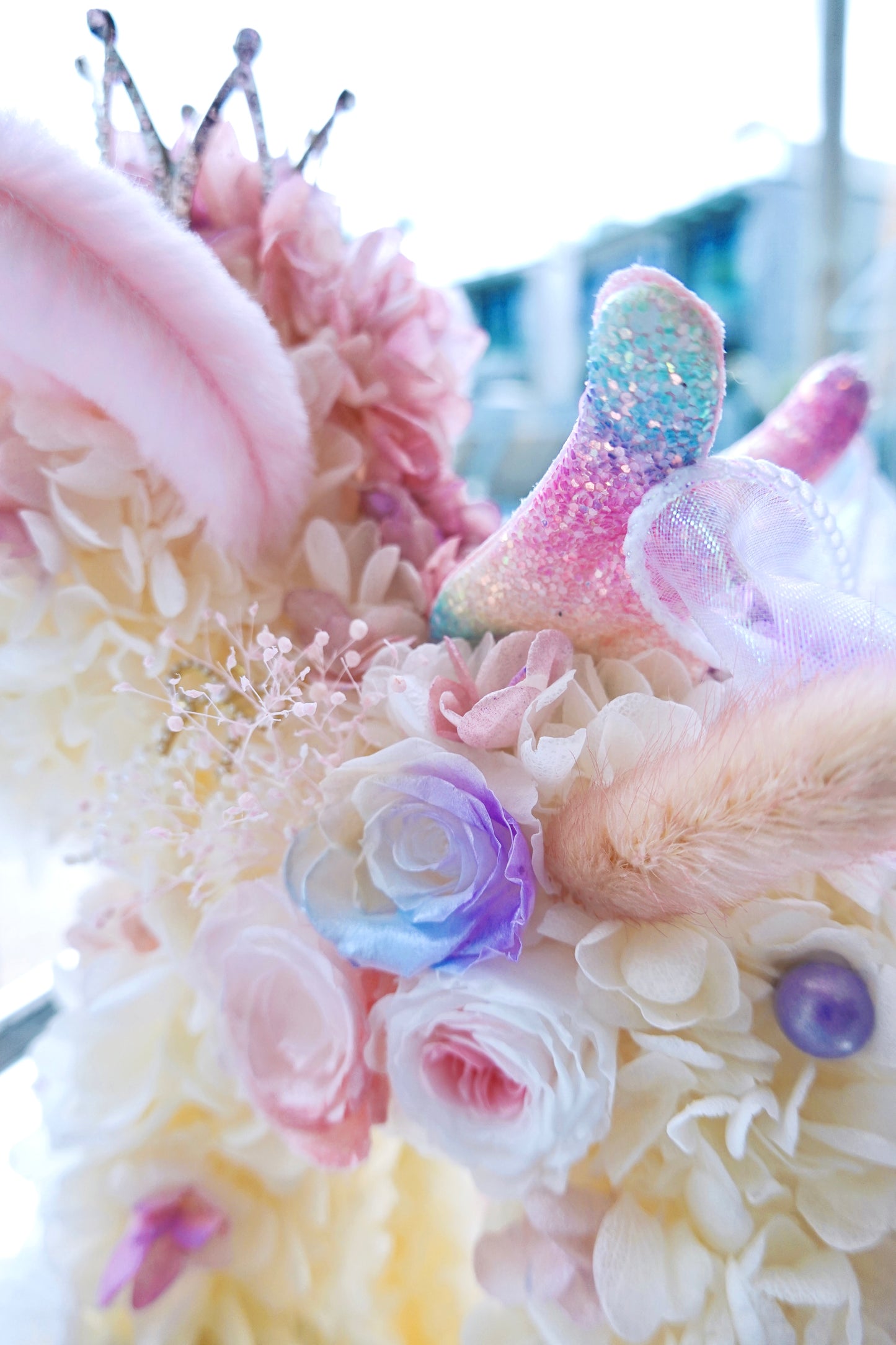 Lovely Unicorn Preserved Rose Hydrangea - Rainbow