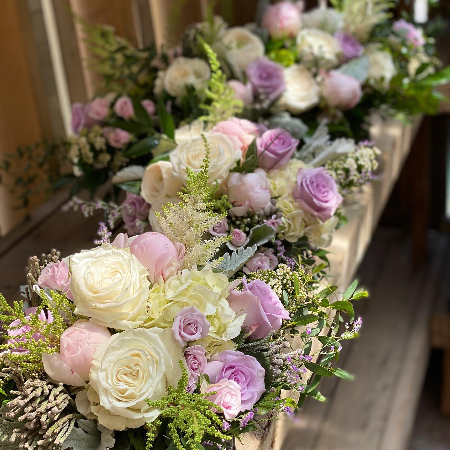 Lilac Rose Peony Flowers Arrangement