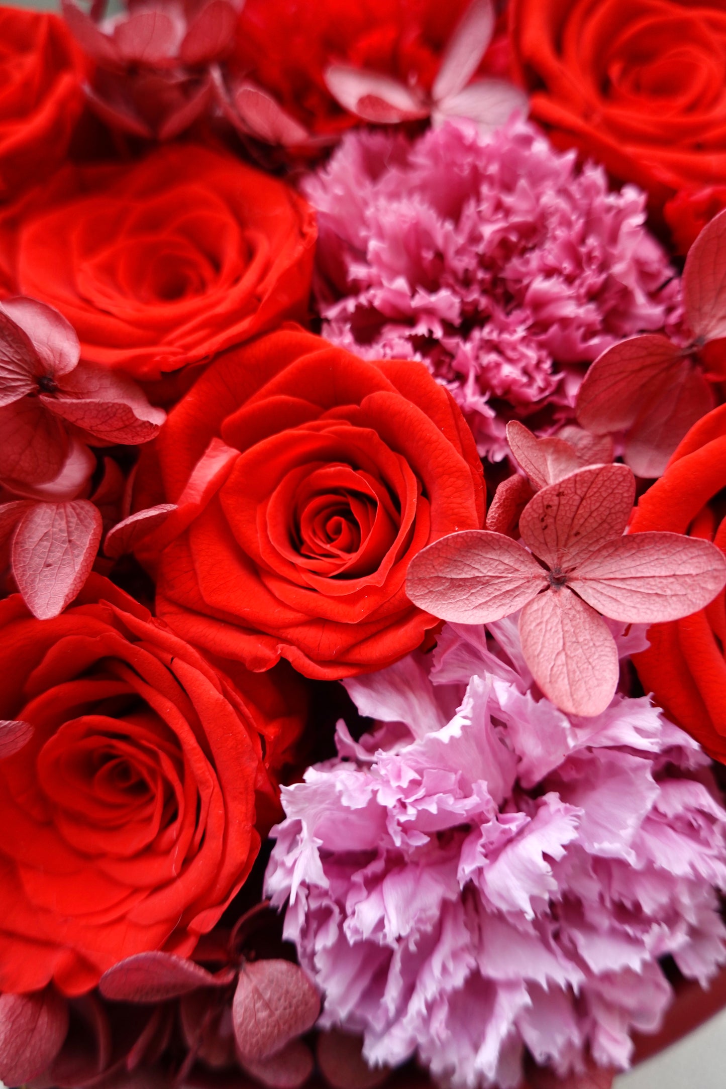 Preserved Rose Flower Box with Balloon - Red
