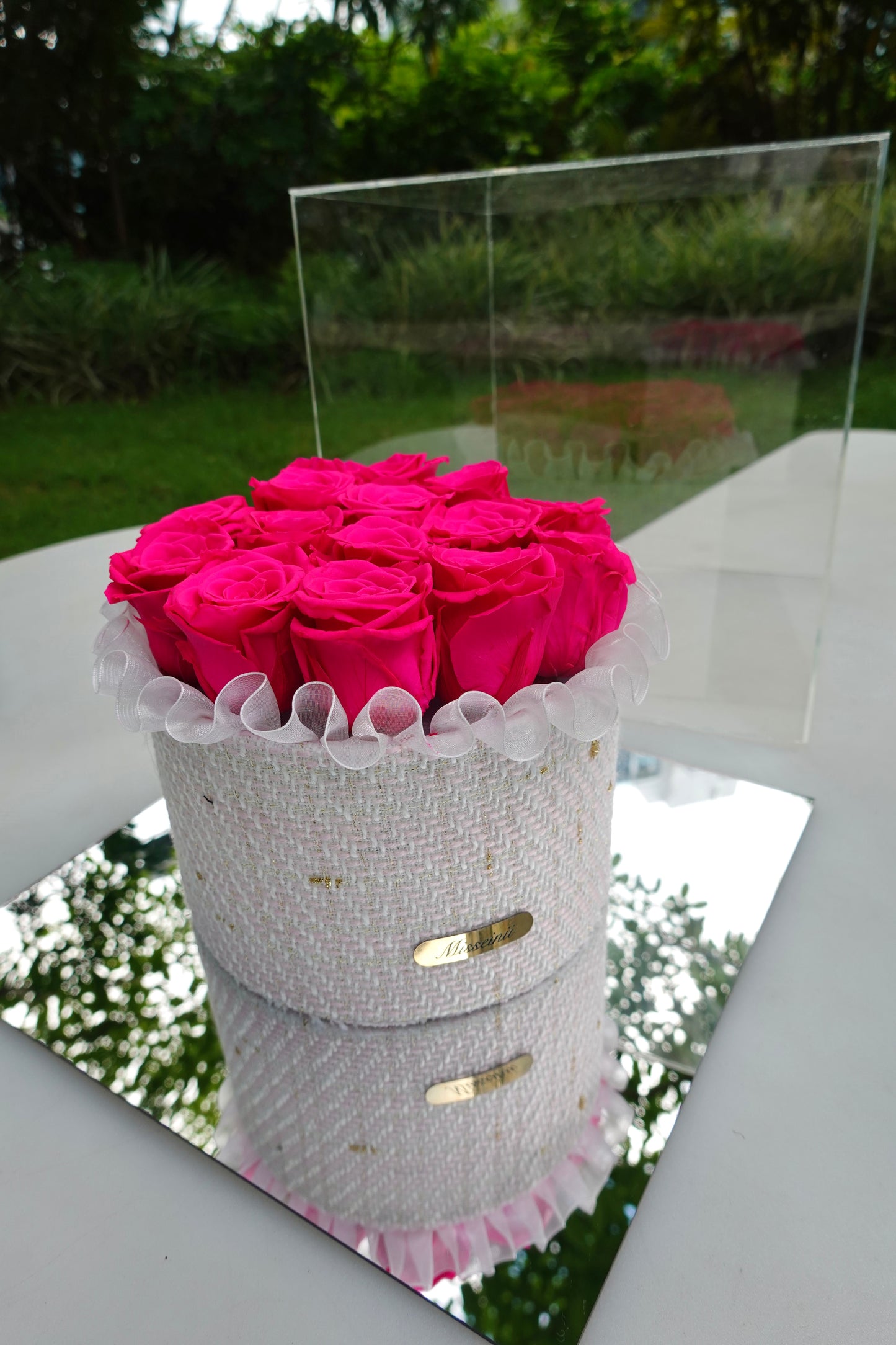 Hot Pink Preserved Rose Box