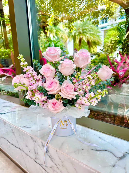 Amy - 9 Pink Ecuadorian Roses
