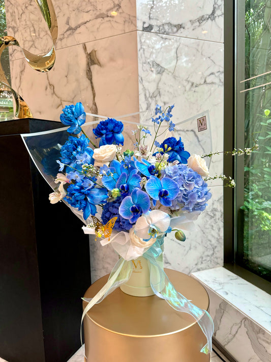 Kayla - Blue Peony, Hydrangea, Orchid