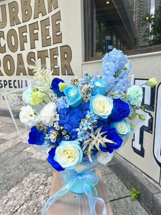 Blue Rose Hydrangea Bouquet 
