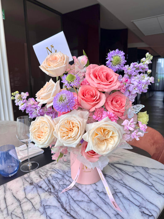 Roxanne - White & Pink Ecuadorian Roses