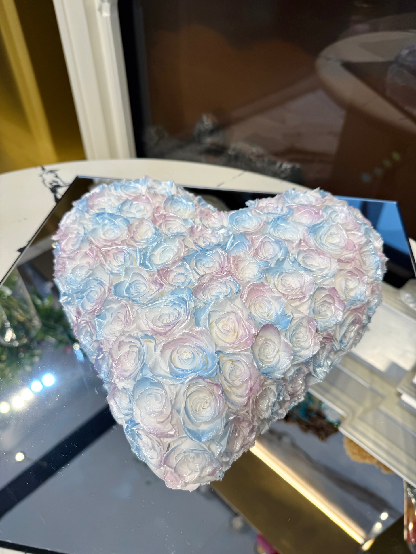 Unicorn Heart Shaped Preserved Rose Box