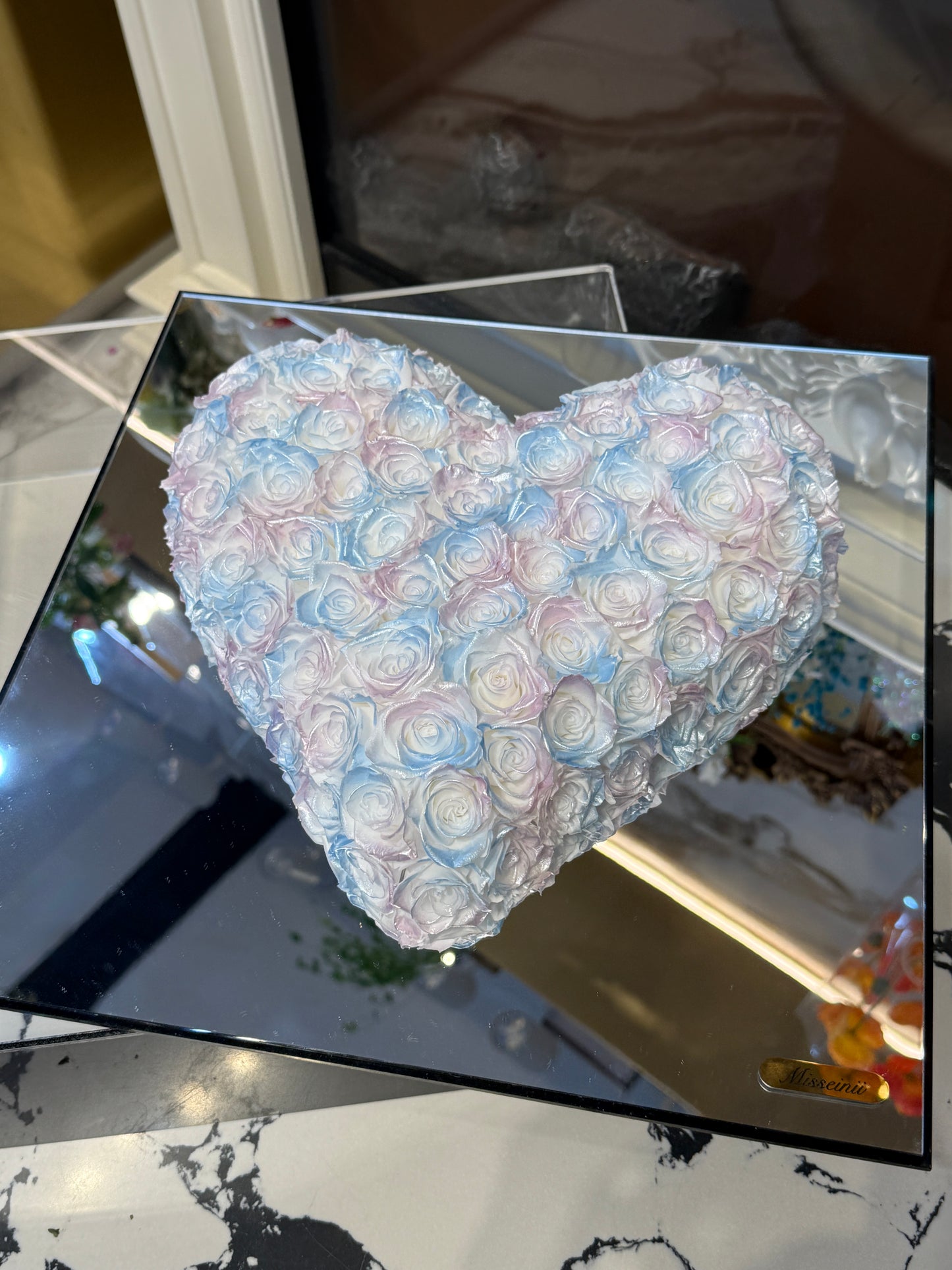 Unicorn Heart Shaped Preserved Rose Box