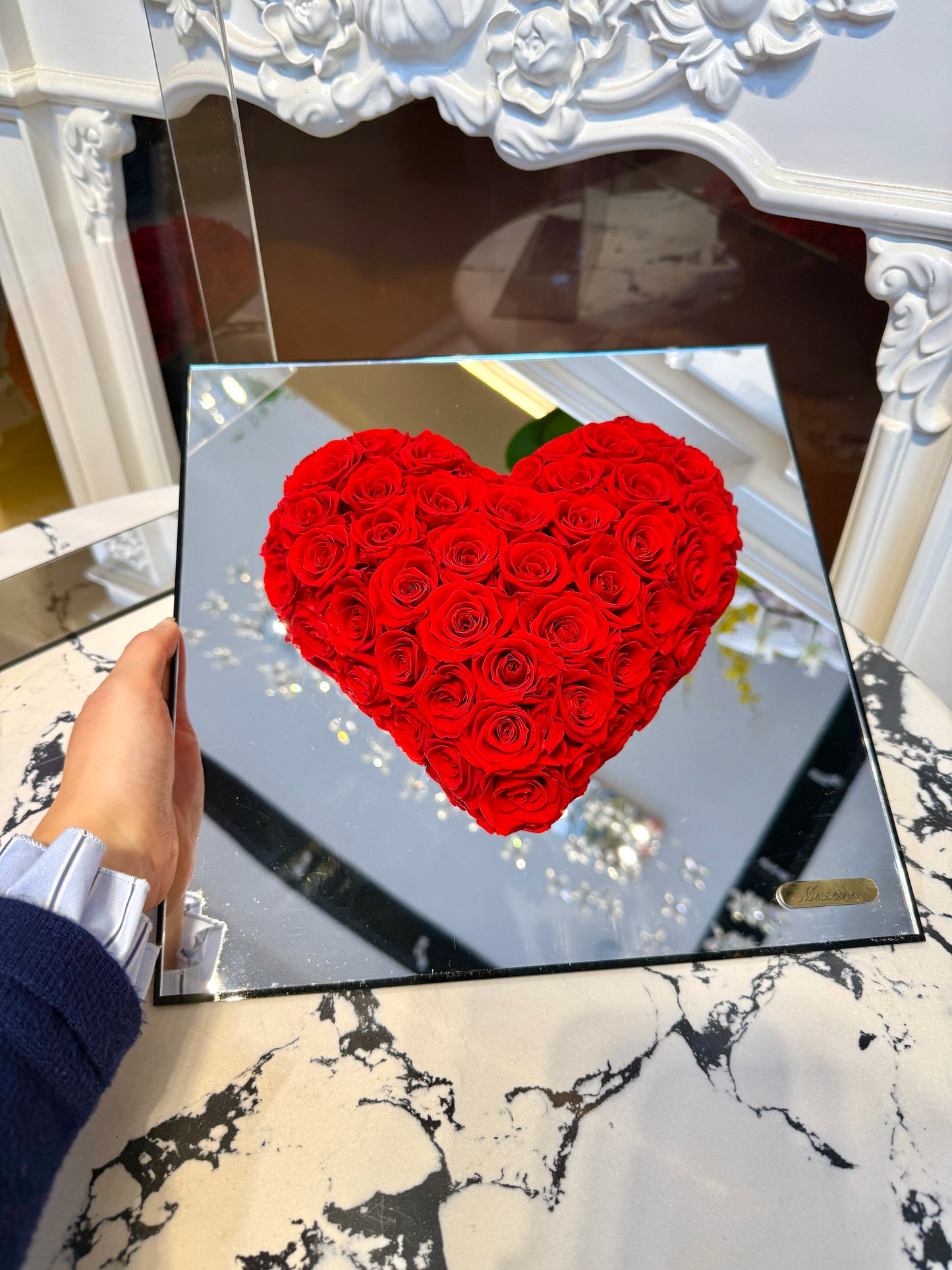 Red Heart Shaped Preserved Rose Box