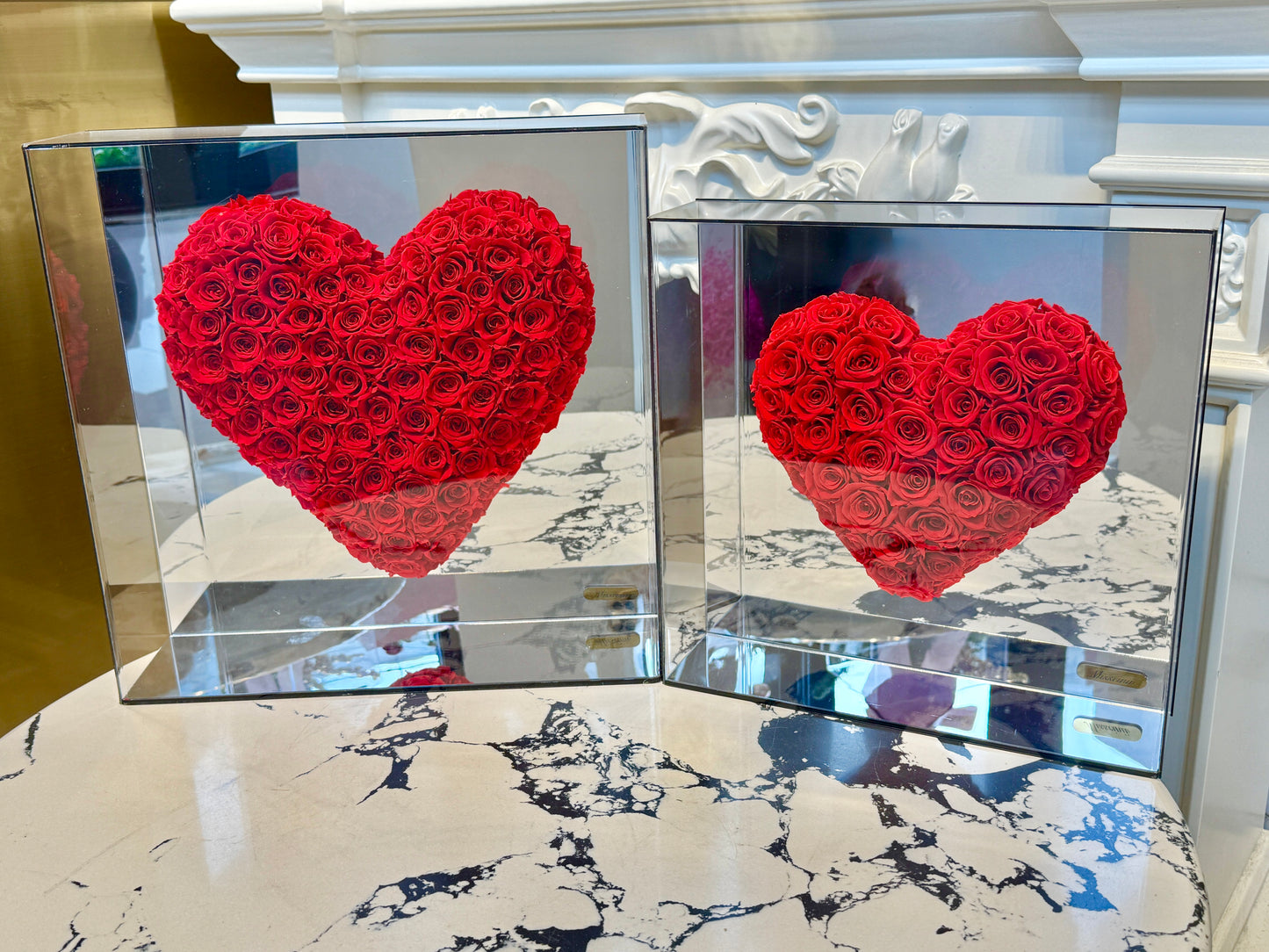 Red Heart Shaped Preserved Rose Box