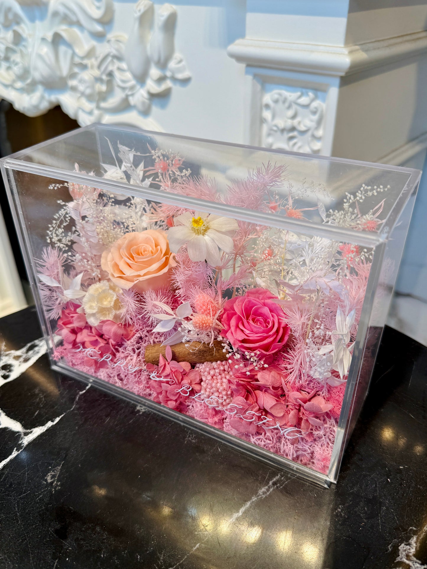 Preserved Floral Garden Arrangement (Pink)