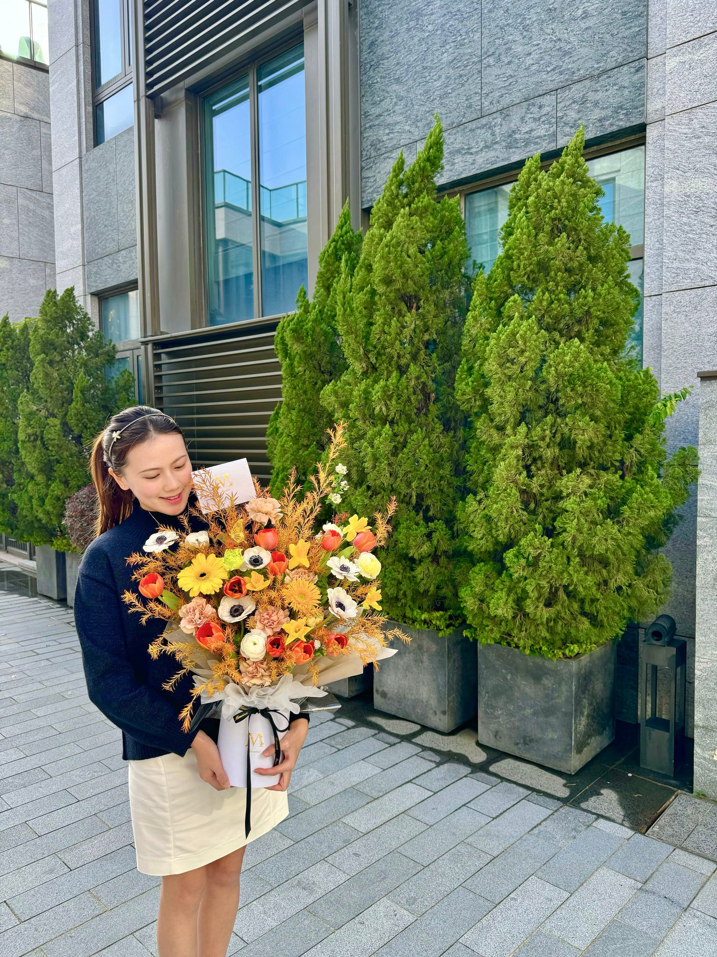 Oriane - Orange Tulips & Anemone