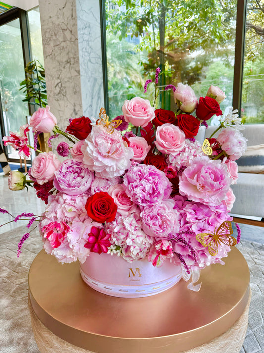 Rosemary- Pink & Red Dutch Peony & Ecuadorian Rose