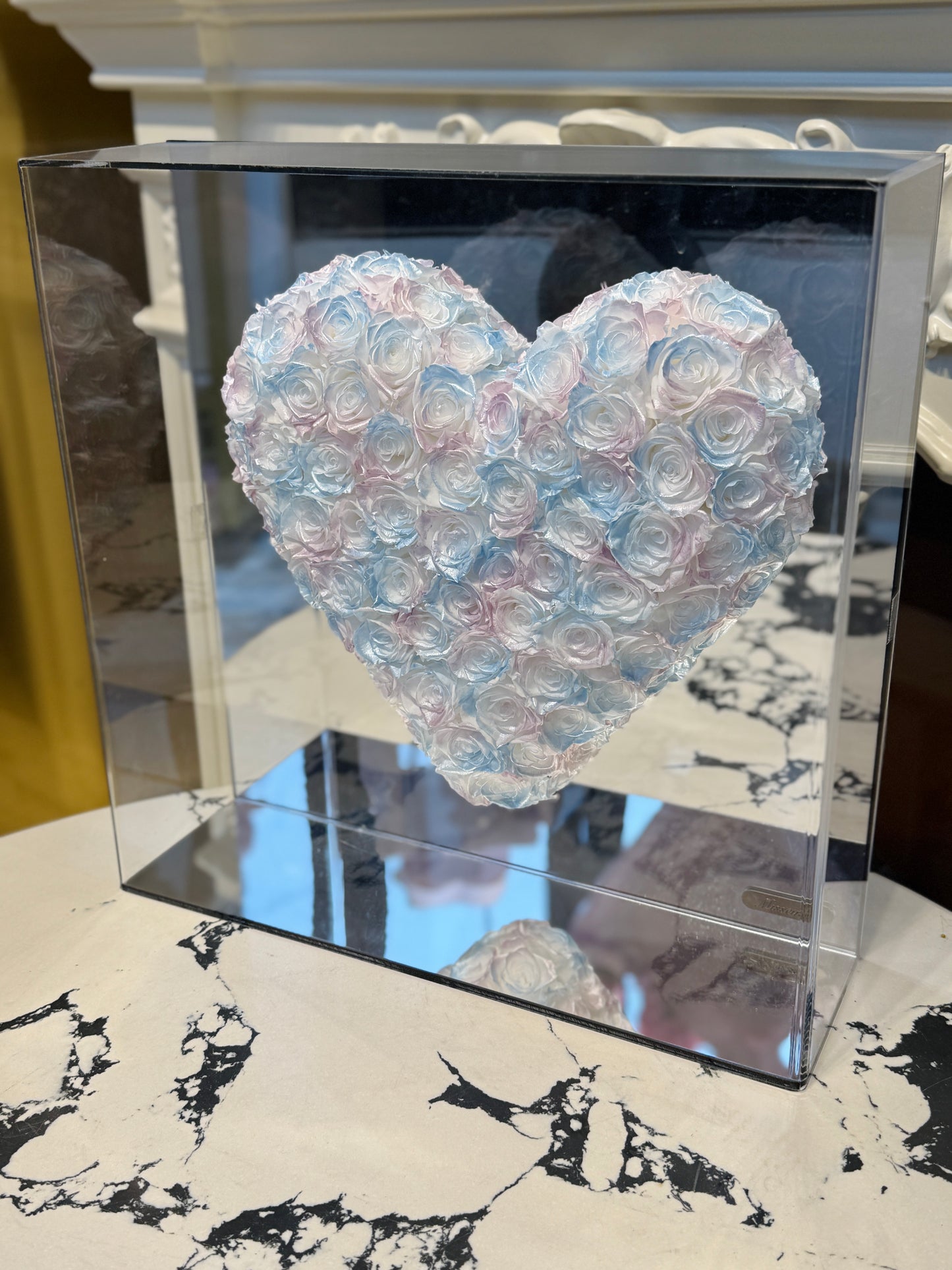 Unicorn Heart Shaped Preserved Rose Box