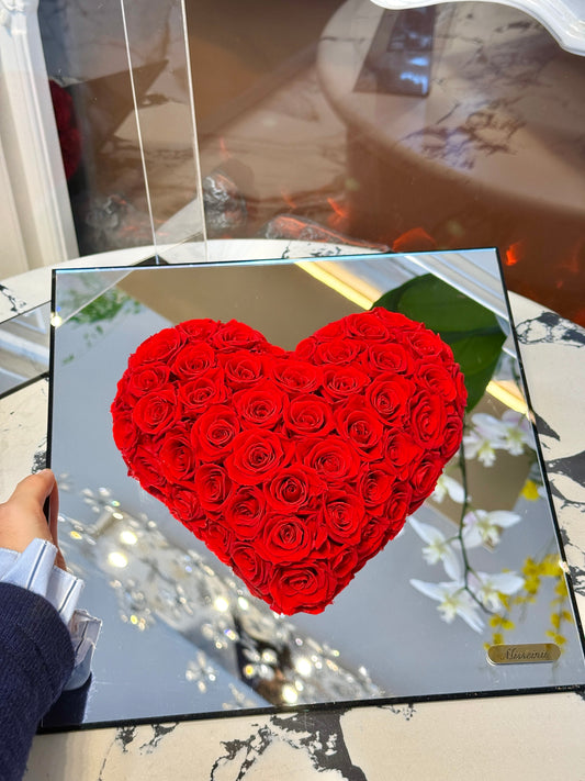 Red Heart Shaped Preserved Rose Box