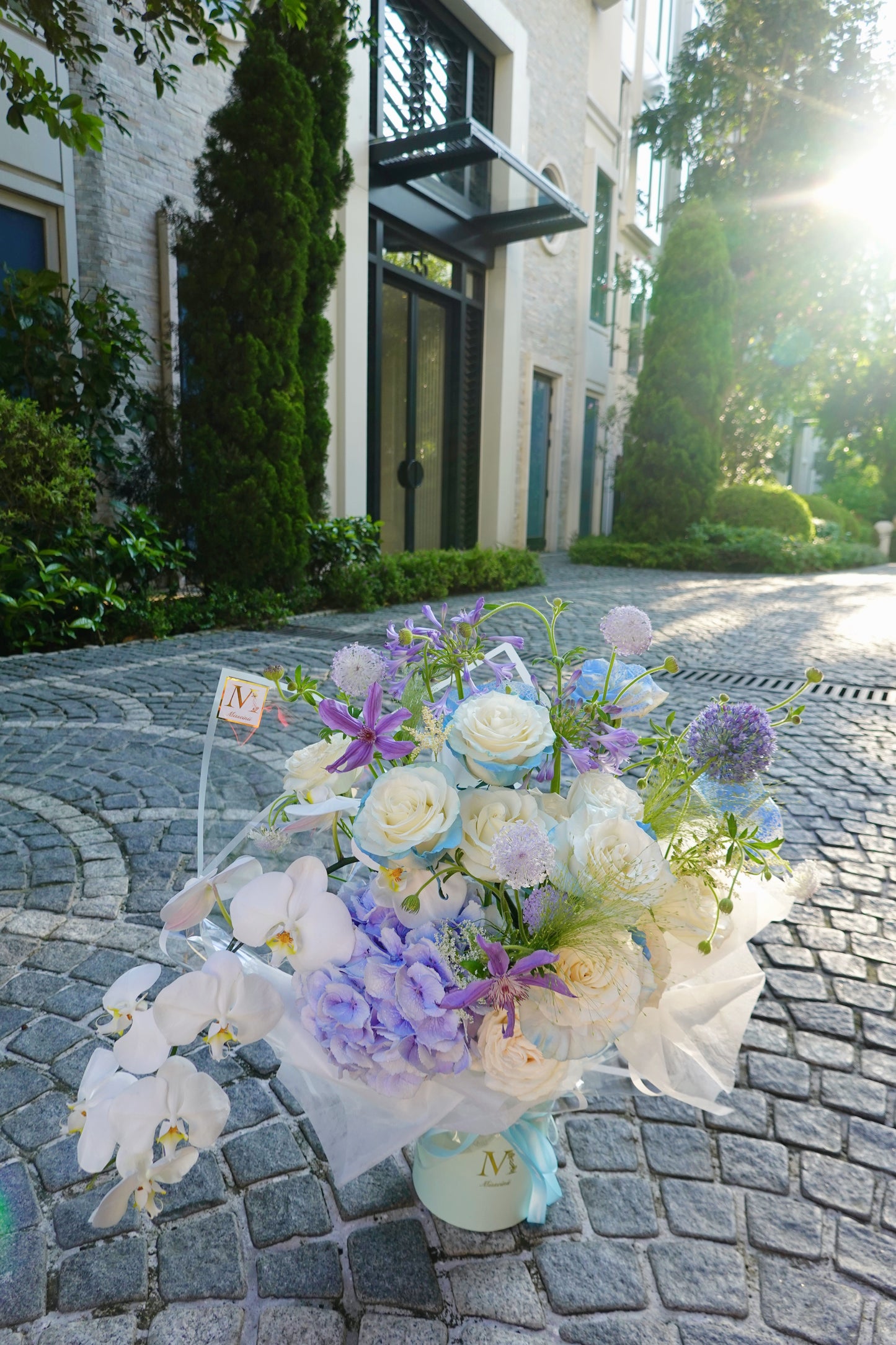 灰姑娘 Cinderella - 藍色厄瓜多爾玫瑰、繡球花、蘭花