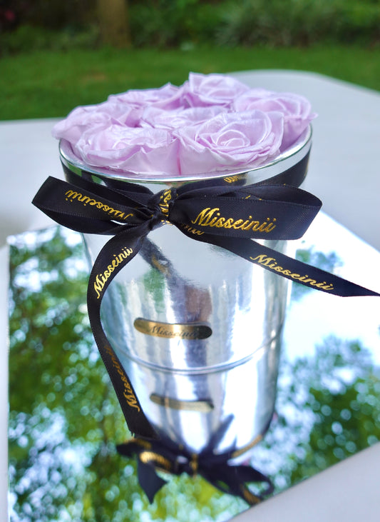 Metallic Lilac Preserved Rose Box 閃紫色永生玫瑰花盒