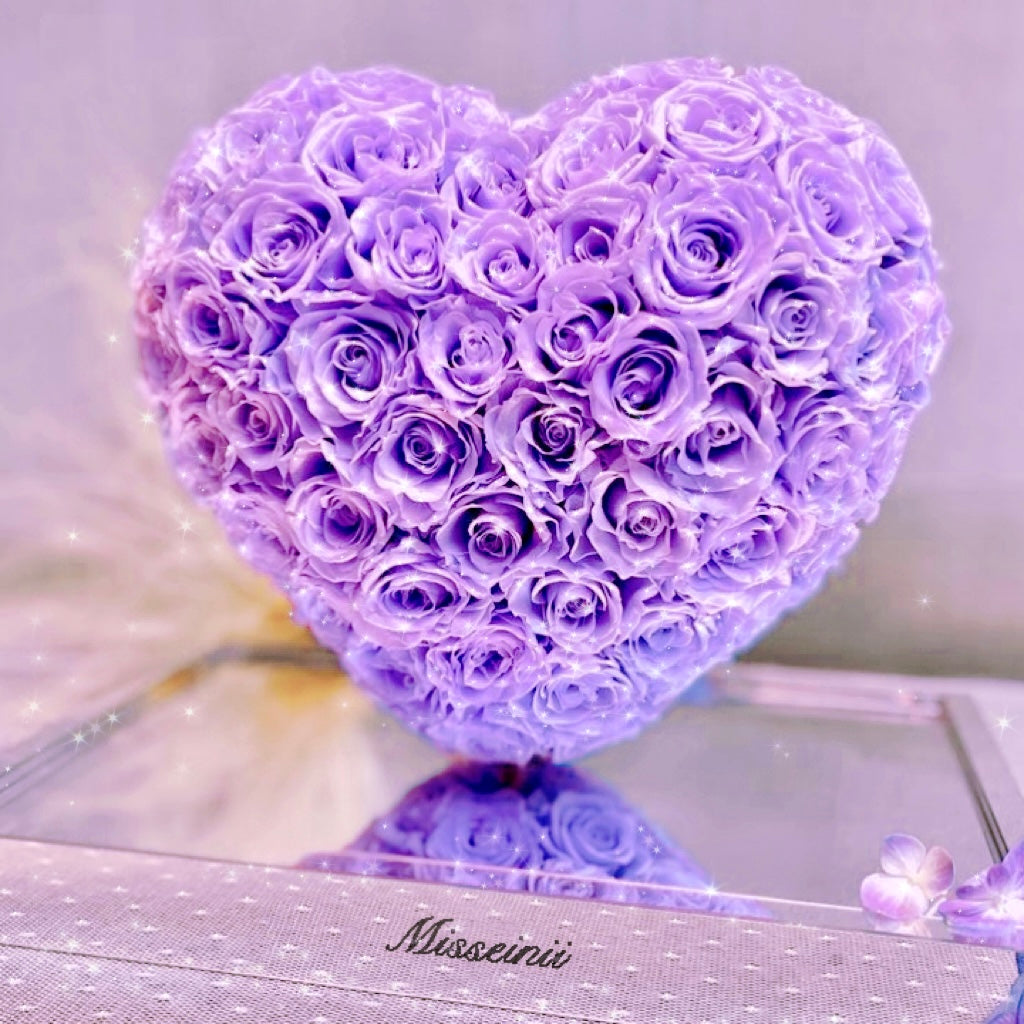 3D Heart Shaped Preserved Rose
