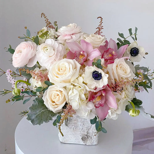Ranunculus Rose Orchid Elegance Flowers Arrangement