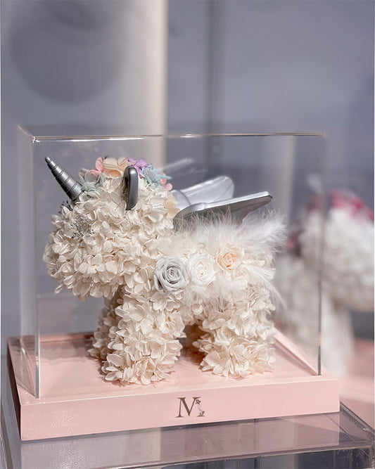 Lovely Unicorn Preserved Flower - White
